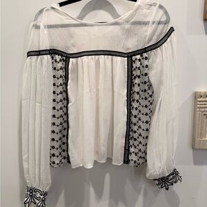 Elegant White and Black Women's Top